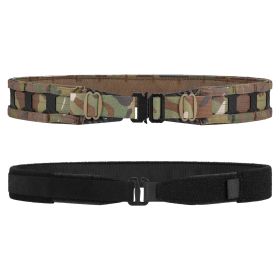 Tactical Belt MOLLE Battle Belt With Quick Release Buckle, Low Profile Laser-Cut Battle Belt For Range (Color: CP, size: M)