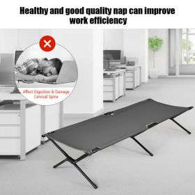 Adults Kids Folding Camping Cot (Color: Grey)